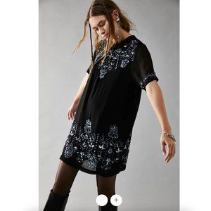 Free People Bali Twilight Mini Dress Small NWT Black Embellished